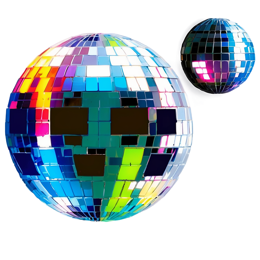 Colorful Disco Balls Reflections PNG