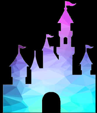 Colorful Disney Castle Silhouette PNG