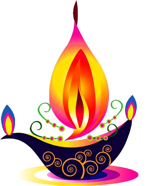 Colorful Diwali Lamp Illustration PNG