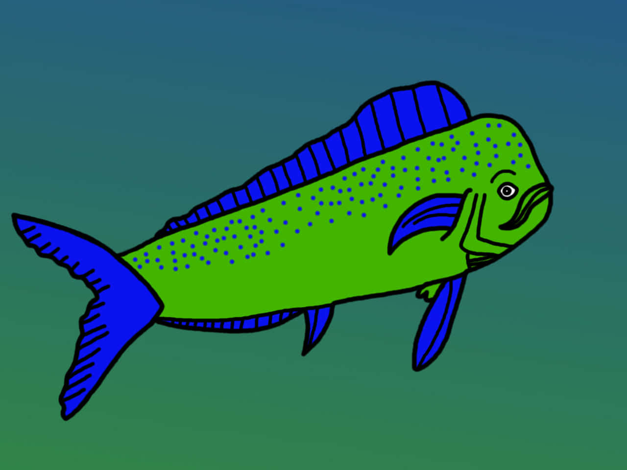 Colorful Dolphinfish Illustration Wallpaper