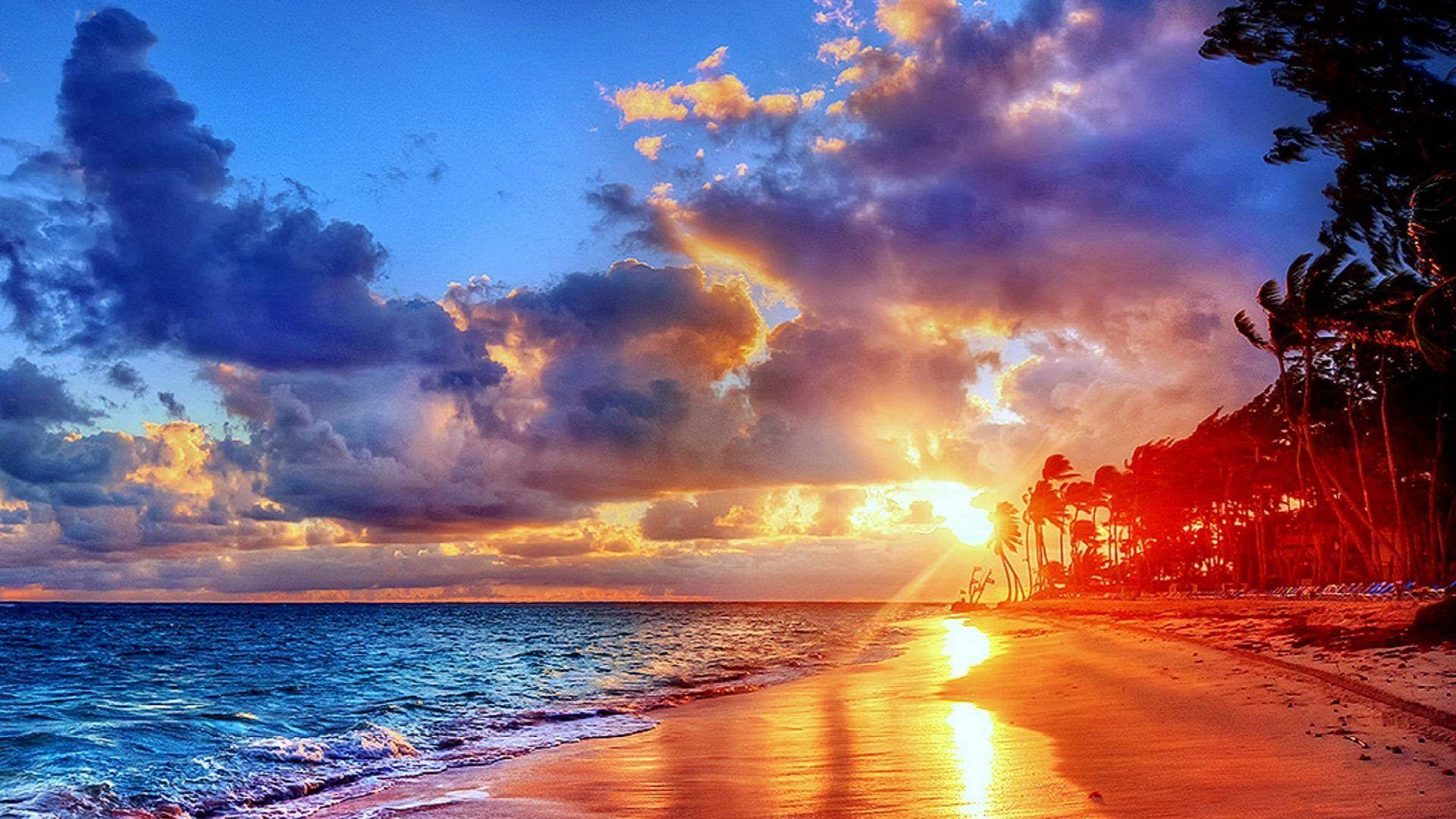 Colorful Dominican Republic Sunset Wallpaper