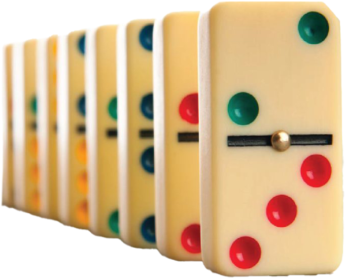 Colorful Dominoes In Row PNG