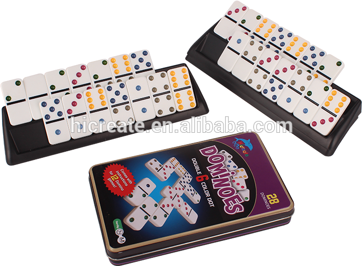 Colorful Dominoes Setwith Case PNG