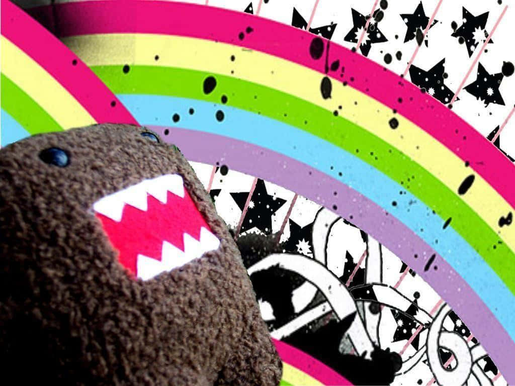 Colorful Domo Rainbow Graffiti Wallpaper