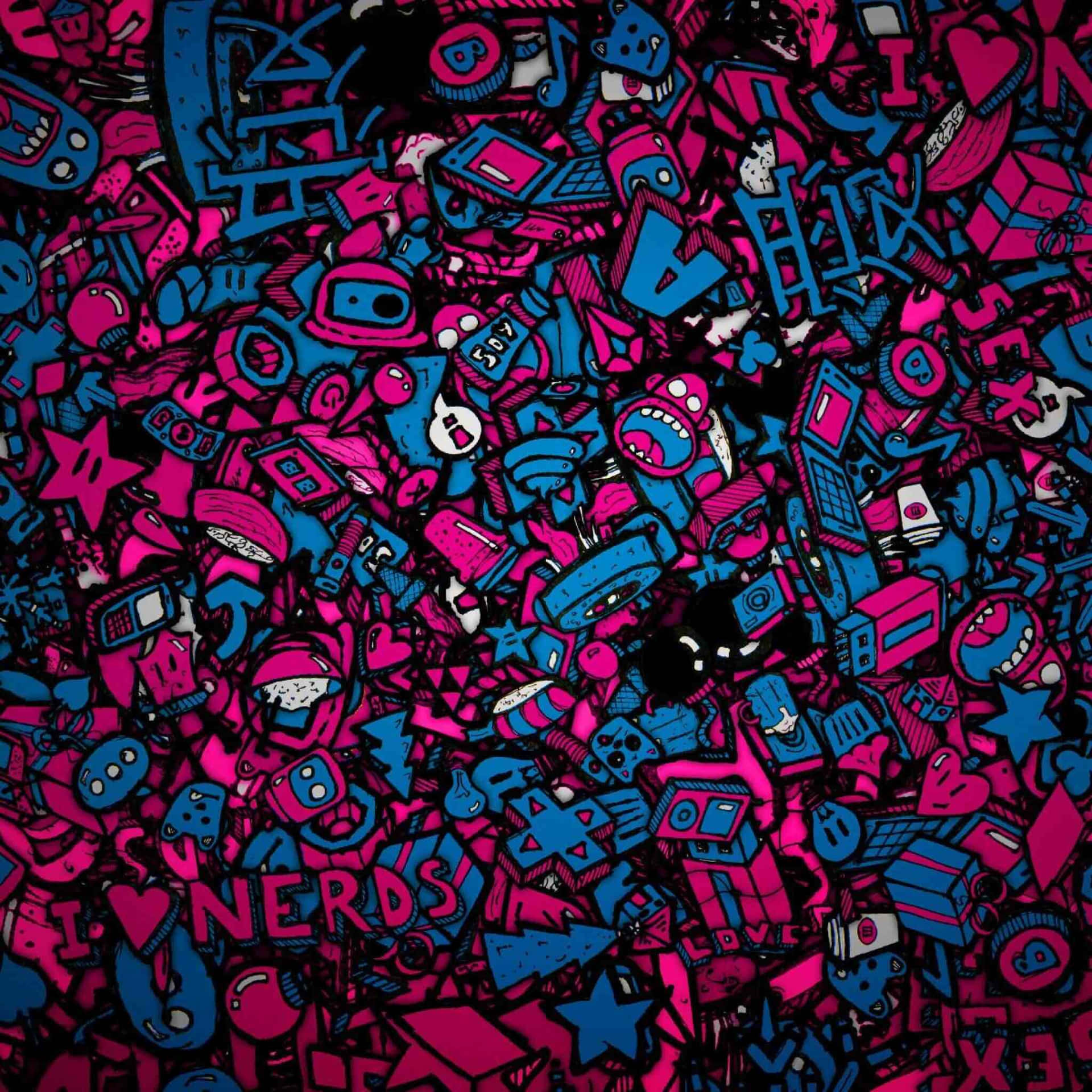 Colorful Doodle Artworki Pad Lock Screen Wallpaper