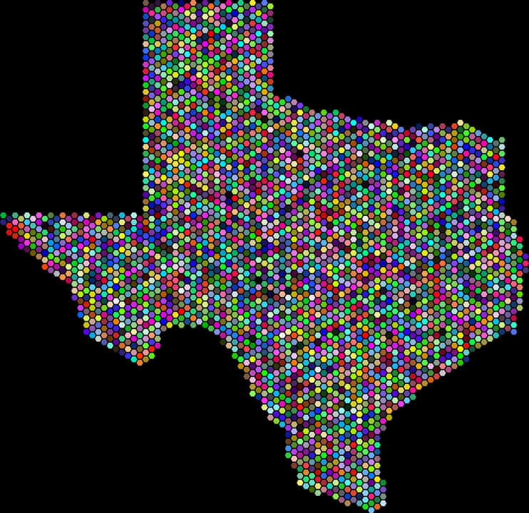 Colorful Dot Mapof Texas PNG