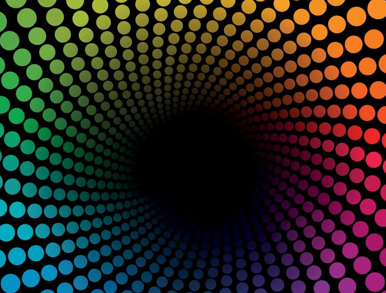 Colorful Dot Spiral Illusion Wallpaper