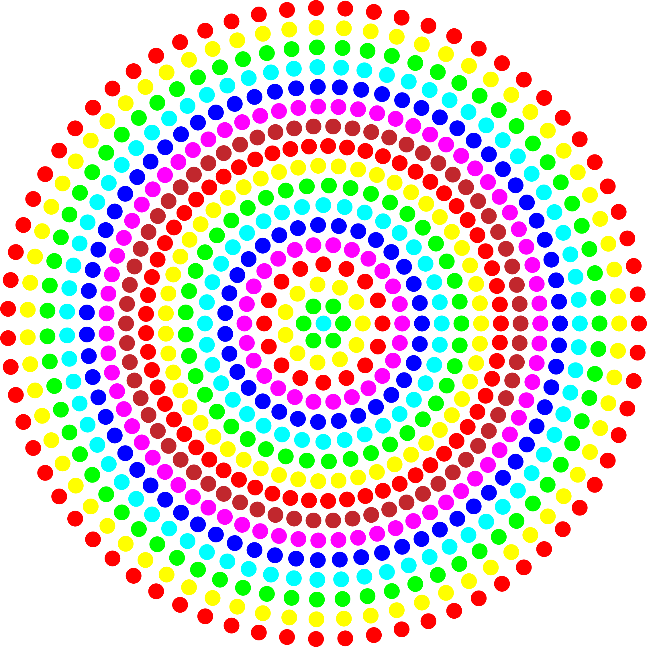 Colorful Dot Spiral Pattern PNG