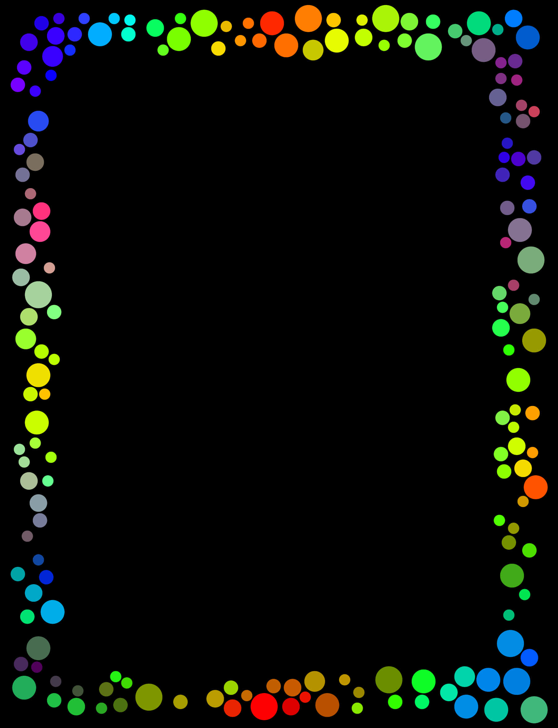 Colorful Dots Border Design PNG