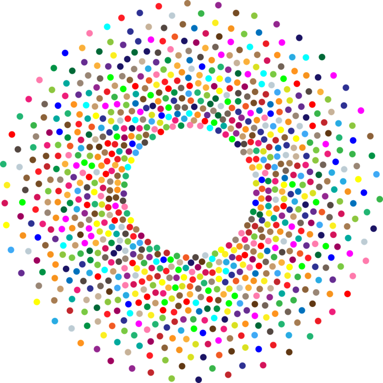 Colorful Dots Circular Pattern PNG