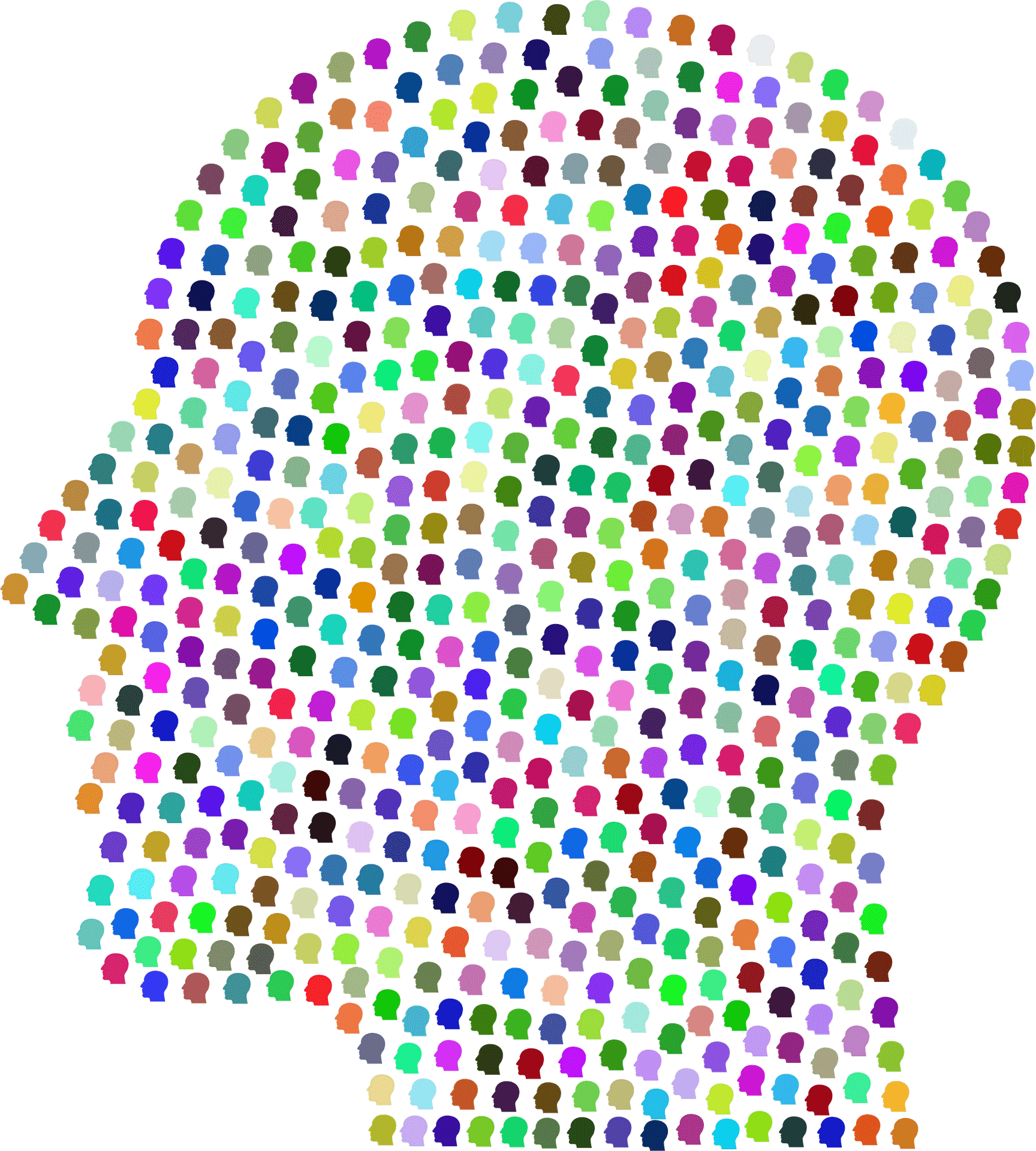Colorful Dots Man Silhouette PNG