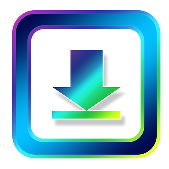 Colorful Download Button Icon PNG