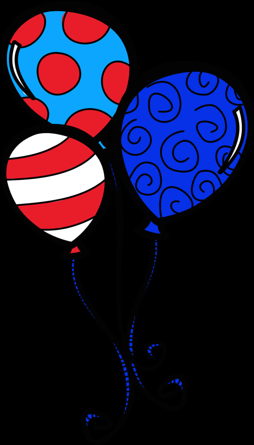 Colorful Dr Seuss Inspired Balloons PNG