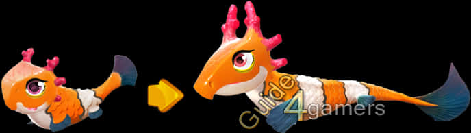 Colorful_ Dragon_ Fish_ Character PNG