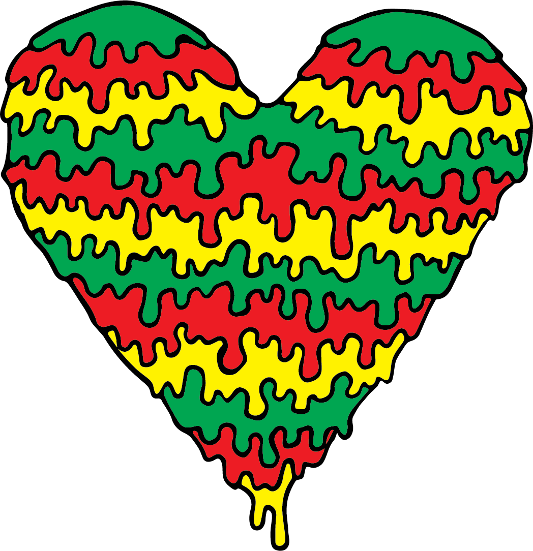 Colorful Dripping Paint Heart Vector PNG