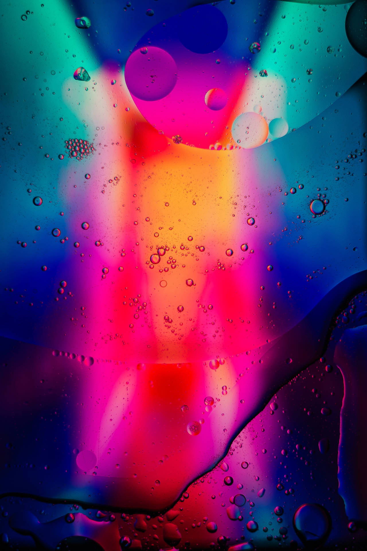 Colorful Drops In Dark Abstract Wallpaper