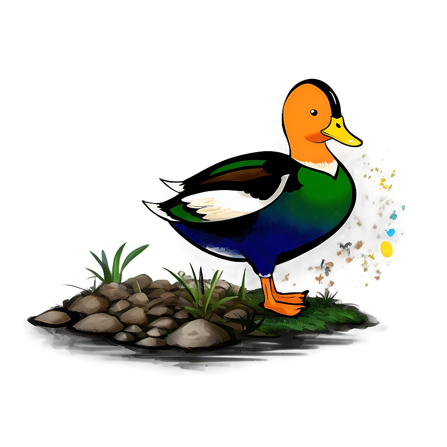 Colorful Duck Drawing Png Ssv80 PNG