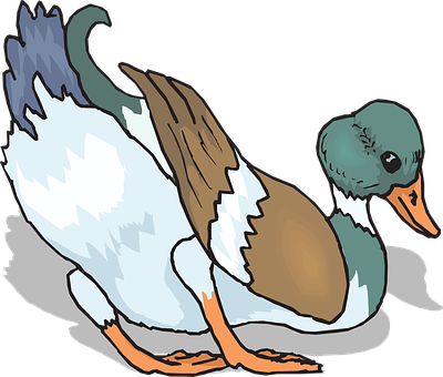 Colorful Duck Illustration PNG