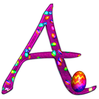 Colorful Easter Egg Letter A PNG