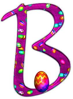 Download Colorful Easter Egg Letter B | Wallpapers.com