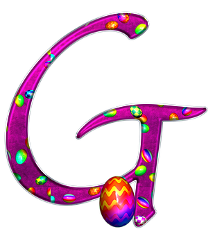 Colorful Easter Egg Letter G PNG