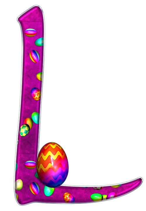 Colorful Easter Egg Letter L PNG