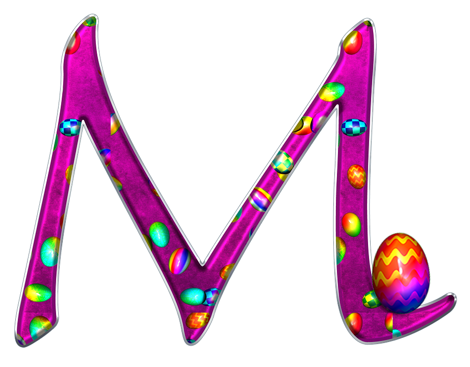 Colorful Easter Egg Letter M PNG