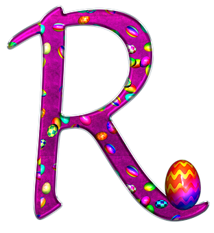 Colorful Easter Egg Letter R PNG