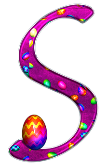 Colorful Easter Egg Letter S PNG