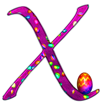 Colorful Easter Egg Letter X PNG