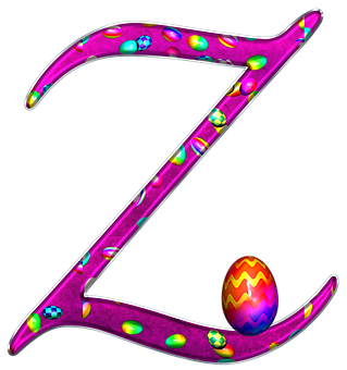 Colorful Easter Egg Letter Z PNG