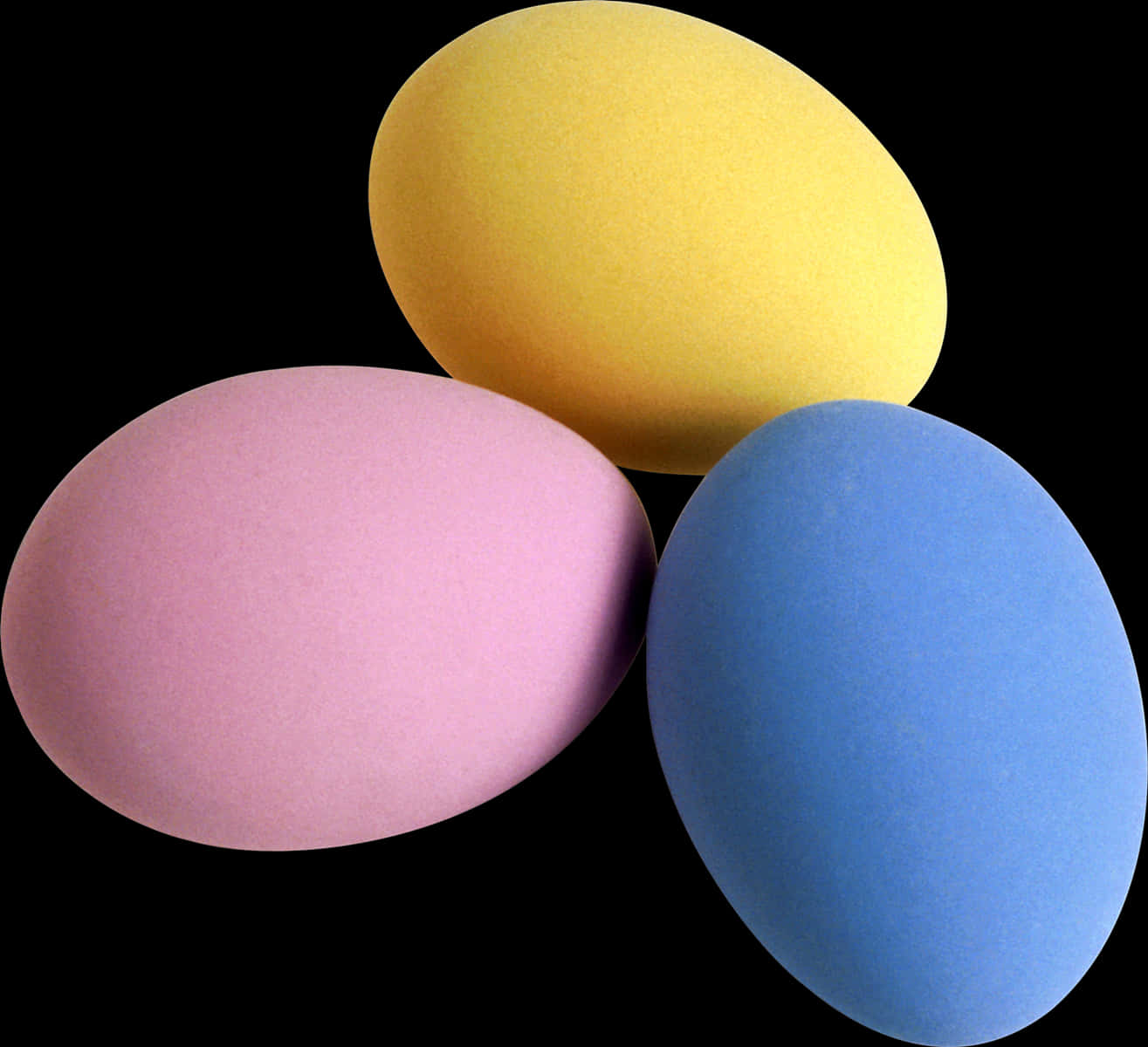 Colorful Easter Eggs Black Background PNG
