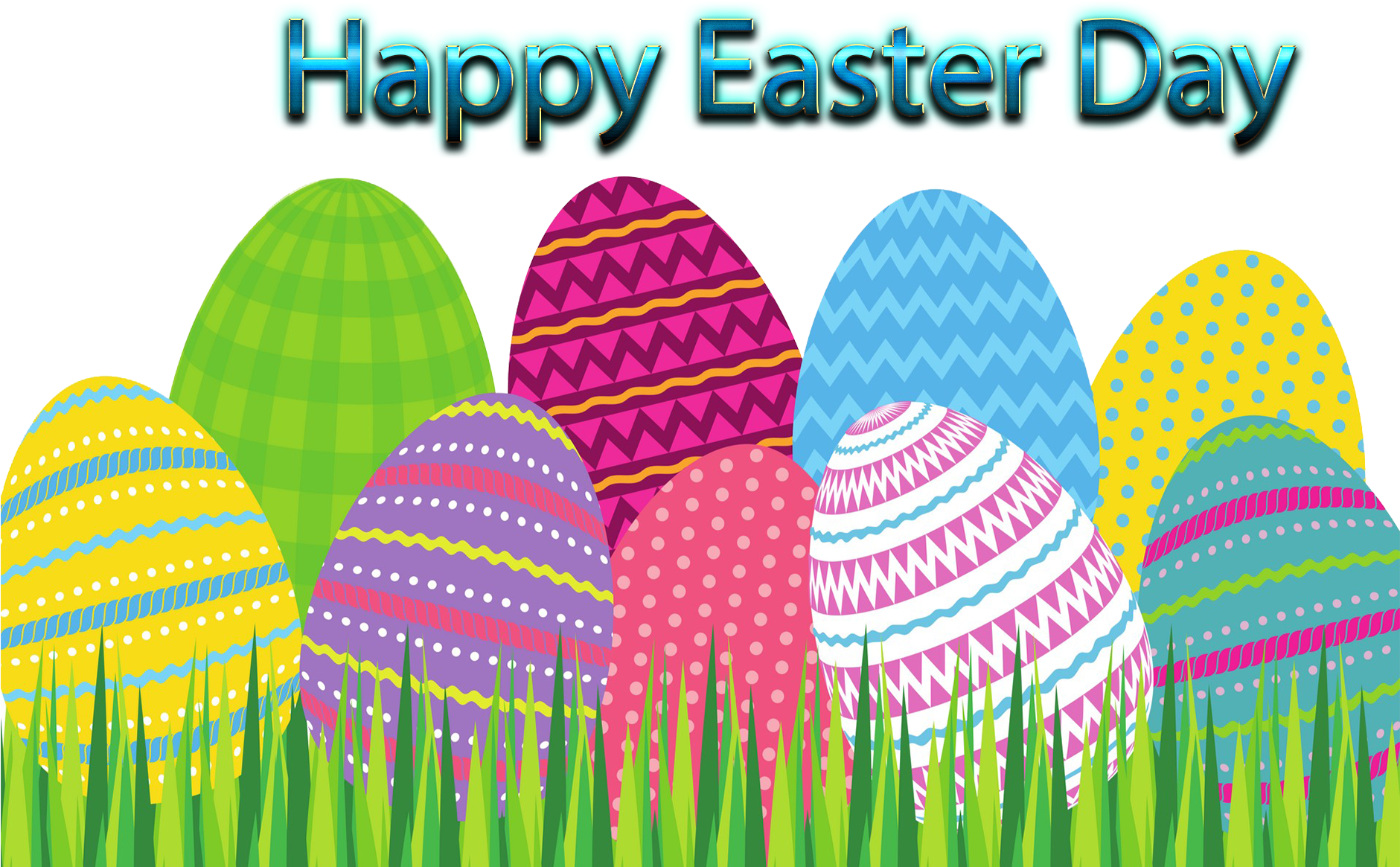 Colorful Easter Eggs Celebration PNG