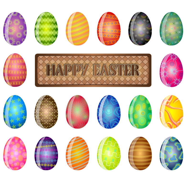 Colorful Easter Eggs Collection PNG