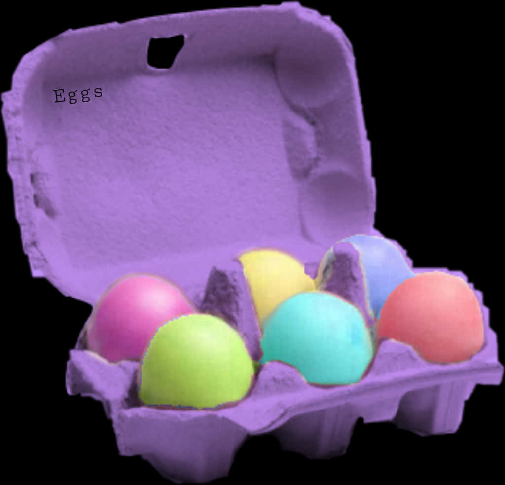 Colorful Easter Eggsin Carton PNG