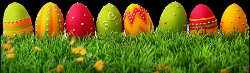 Colorful Easter Eggsin Grass.jpg PNG
