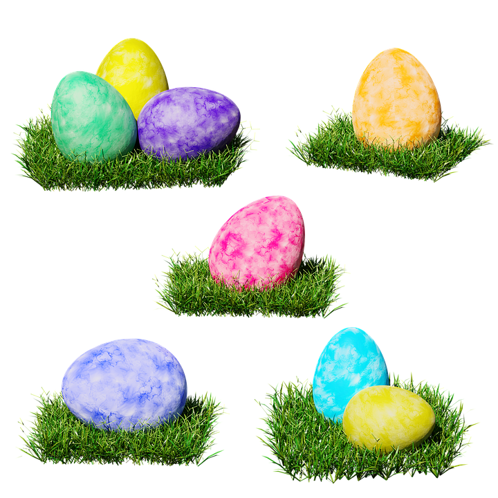 Colorful Easter Eggson Grass PNG