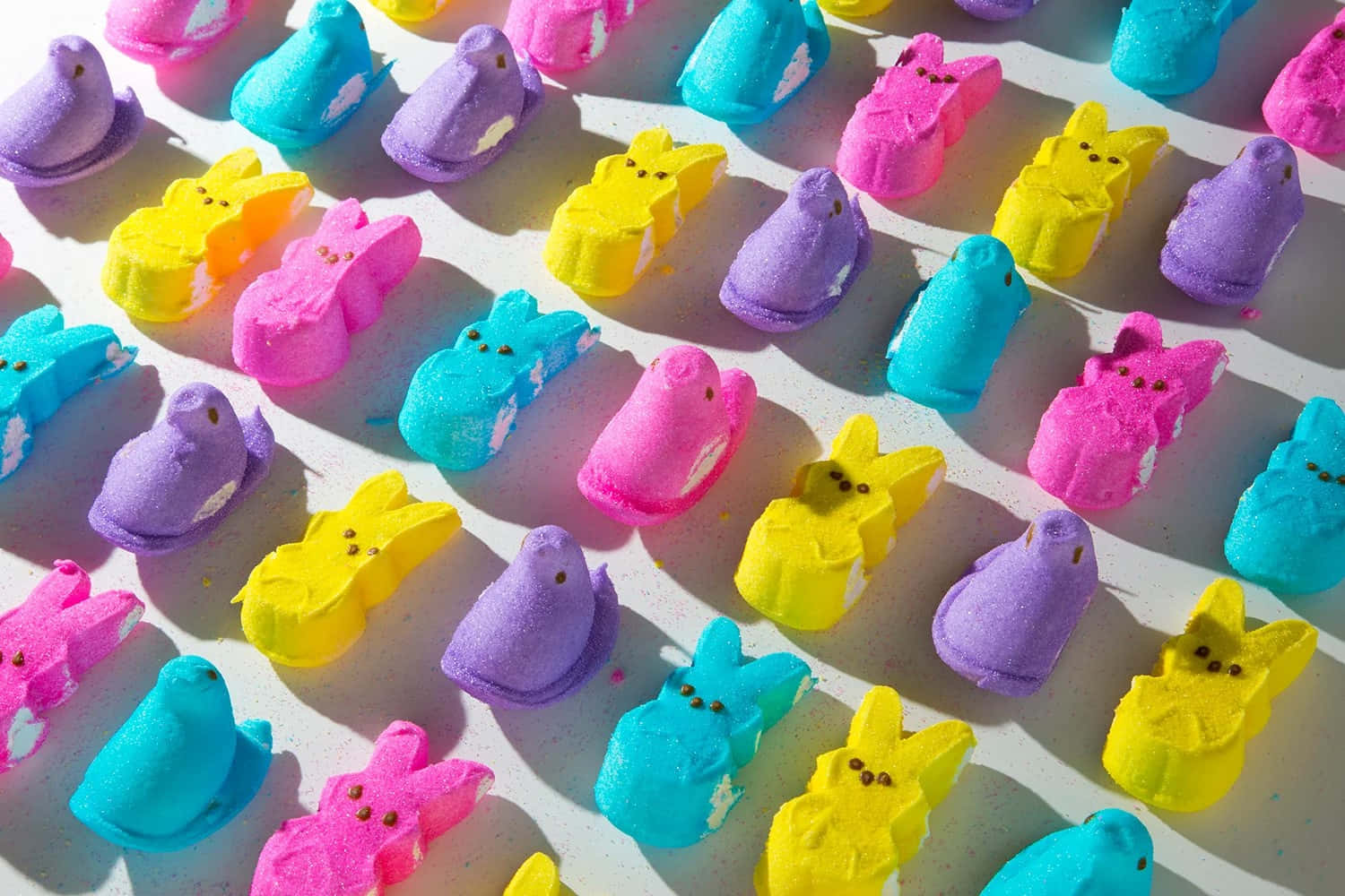 Colorful Easter Peeps Candy Array Wallpaper