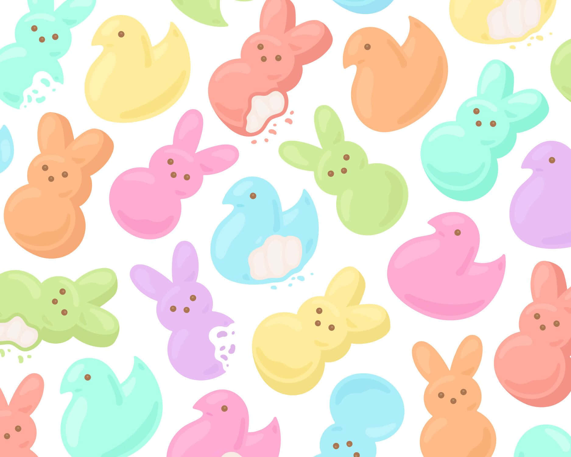 Colorful Easter Peeps Pattern.jpg Wallpaper