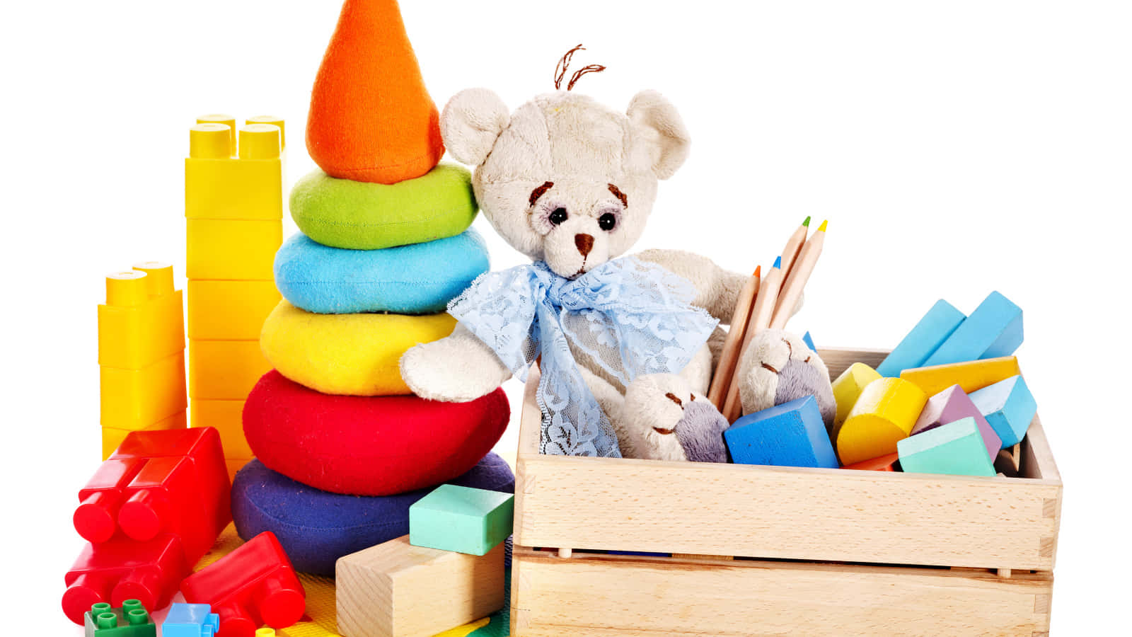 Colorful Educational Toys Collection Wallpaper