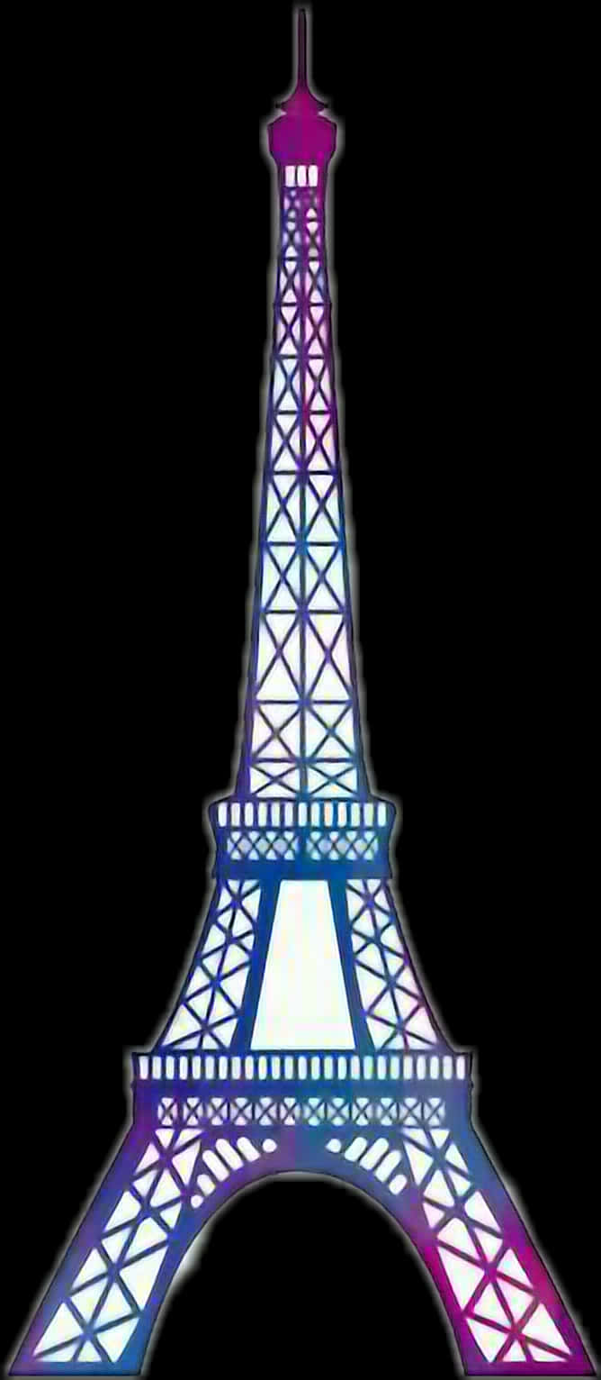 Colorful Eiffel Tower Illustration PNG
