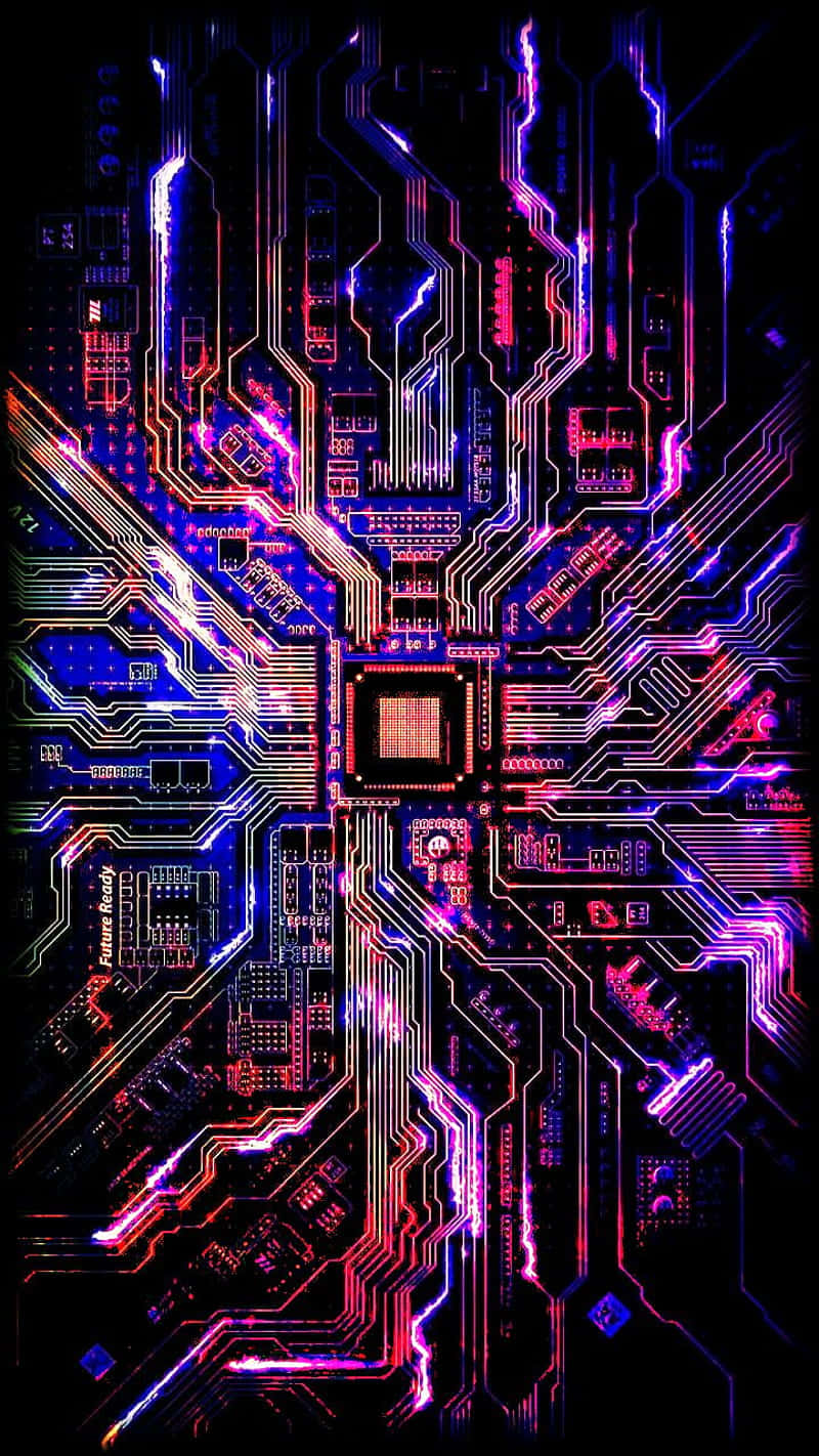 Colorful Electric Motherboard Circuit Wallpaper