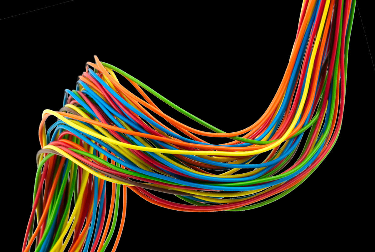 Colorful Electrical Wires Swirl PNG