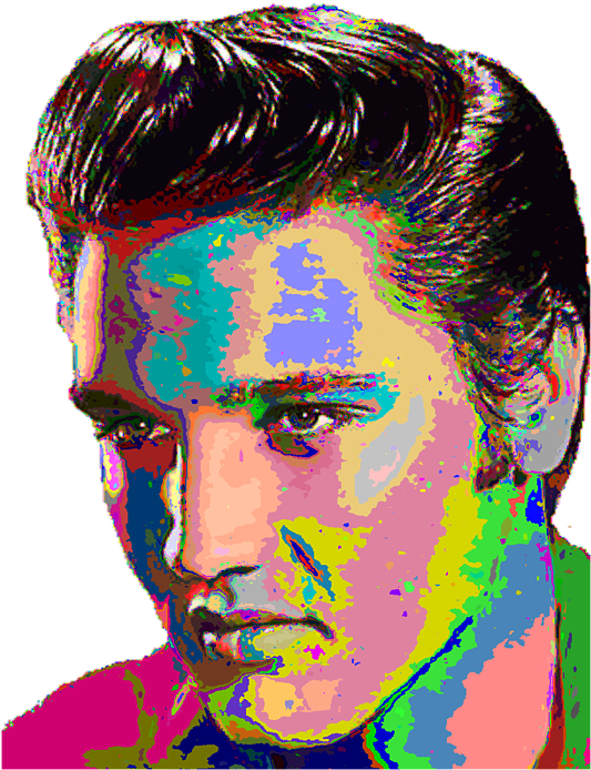 Colorful Elvis Presley Portrait PNG