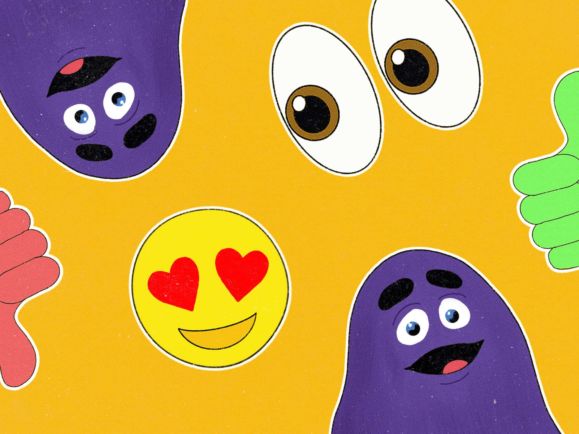 Colorful_ Emoji_and_ Grimaces_ Collage Wallpaper