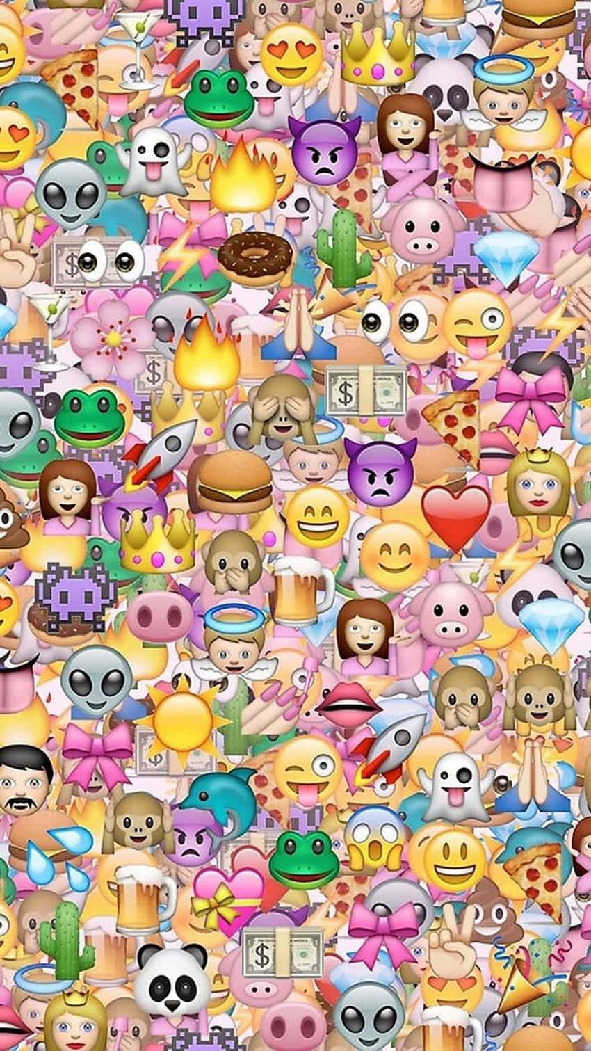 Kolase Emoji Berwarna-warni.jpg Wallpaper