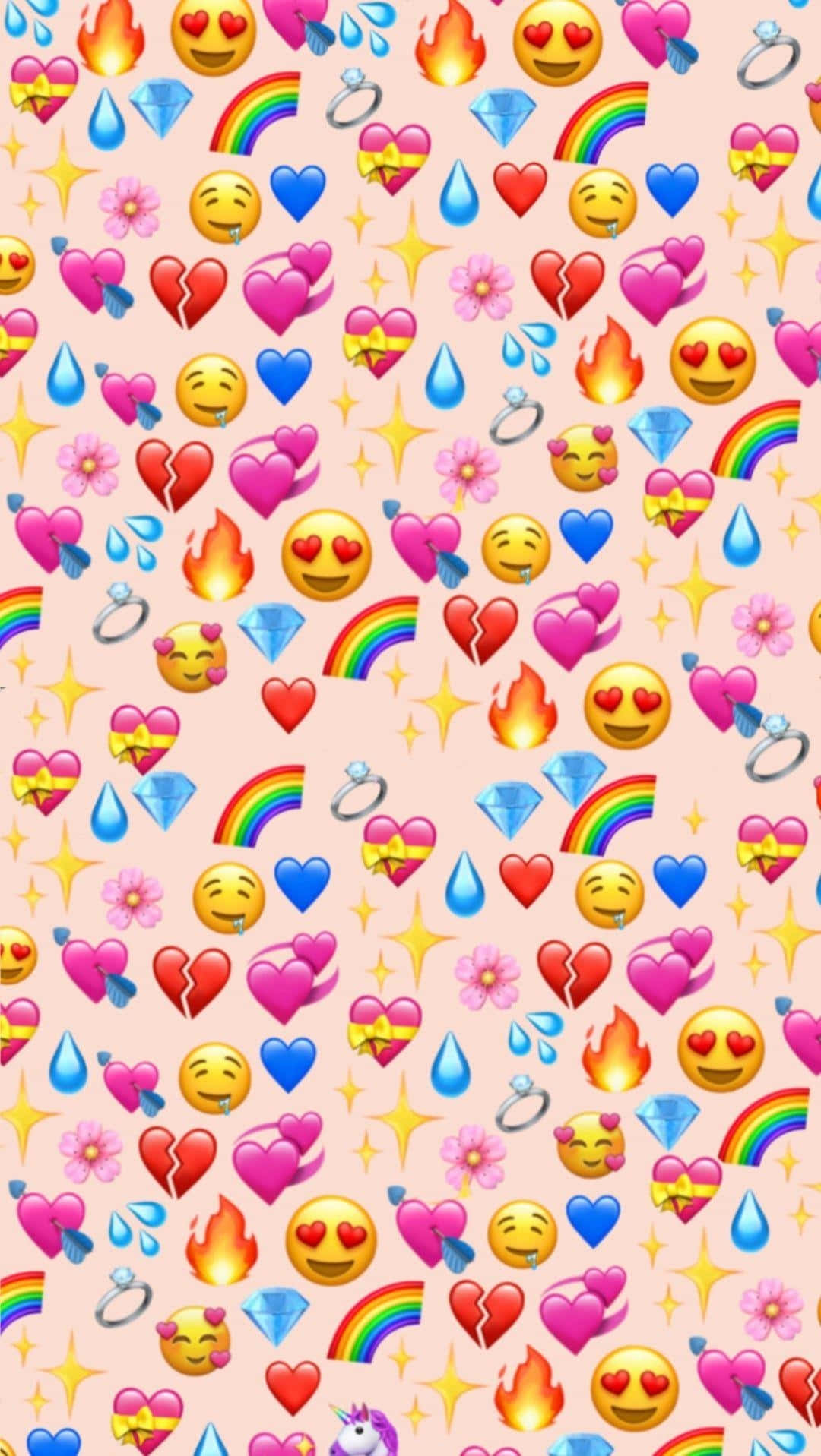 Wallpaper Pola Emoji Berwarna-warni Wallpaper