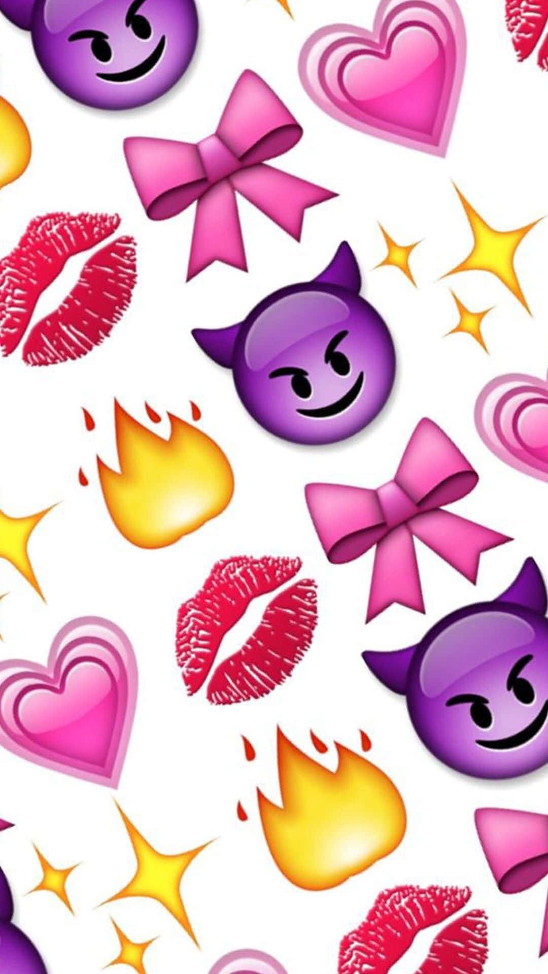 Fargerikt Emoji Mønster I Telefon Bakgrunn Bakgrunnsbildet