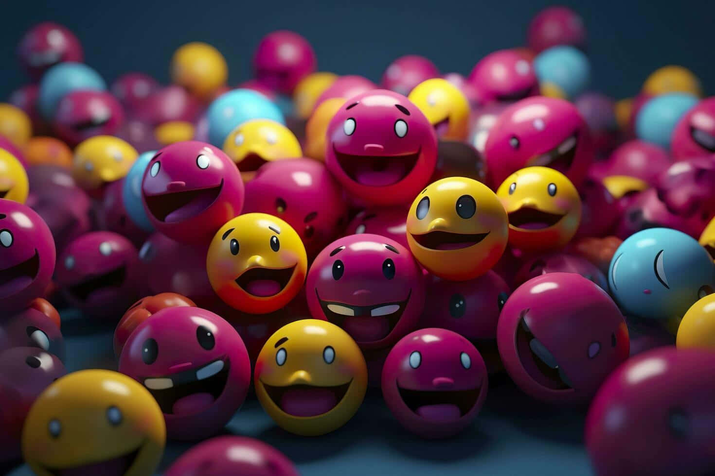 Colorful Emoticon Balls Cluster.jpg Wallpaper