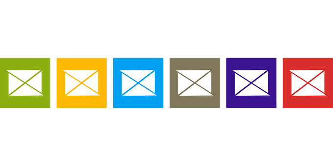 Colorful Envelope Icons Set PNG